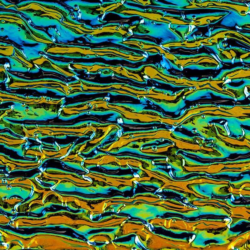 Blue, Green and Orange Ripple Dichroic Sheet Glass