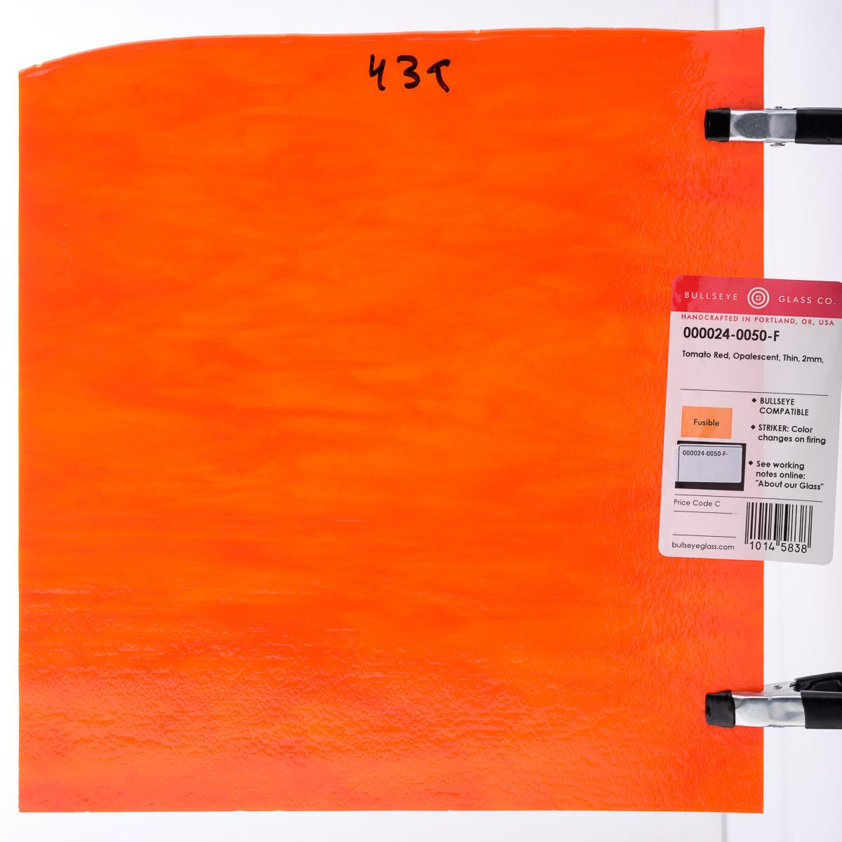 Tomato Red Opalescent, Thin-rolled, 2 mm, Fusible