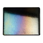 Black Opalescent, Reeded Texture, Iridescent, rainbow, 3 mm, Fusible