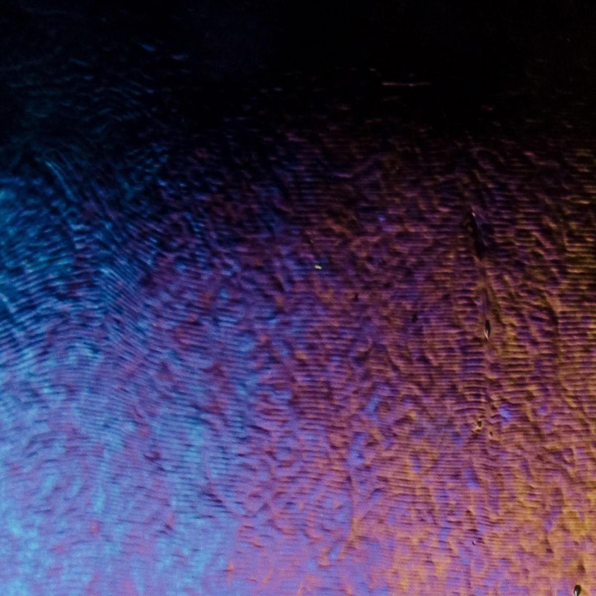 Black Opalescent, Thin-rolled, Iridescent, rainbow, 2 mm, Color Sample, 2 x 2 in.