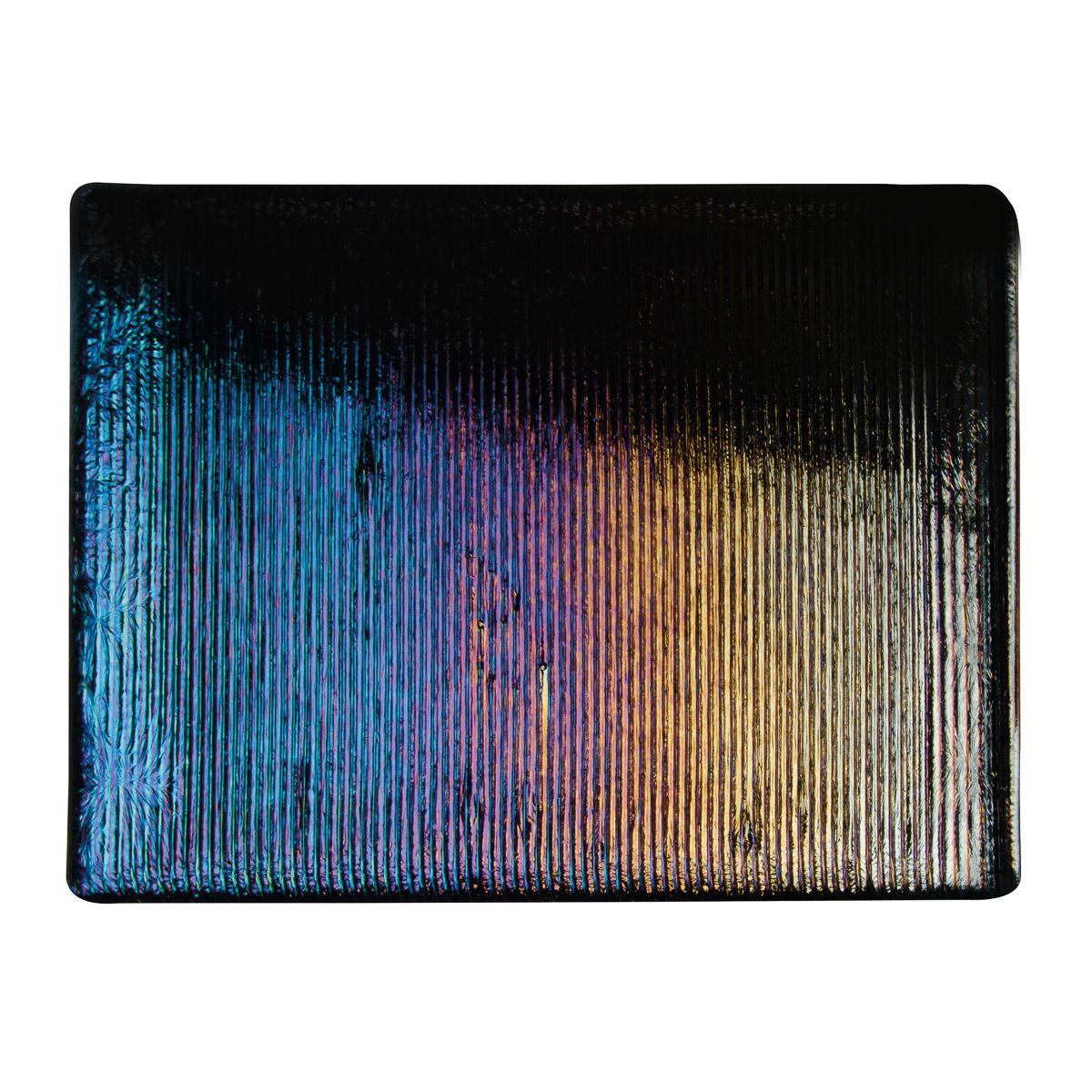 Black Opalescent Thin Reeded Texture Iridescent Rainbow 2 Mm Fus Black Opalescent Thin Reeded Texture Iridescent Rainbow 2 Mm Fus
