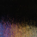 Black Opalescent, Thin, Reeded Texture, Iridescent, rainbow, 2 mm, Color Sample, 2 x 2 in.