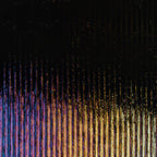 Black Opalescent, Thin, Reeded Texture, Iridescent, rainbow, 2 mm, Color Sample, 2 x 2 in.