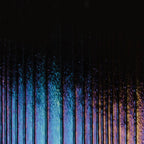 Black Opalescent, Thin, Accordion Texture, Iridescent, rainbow, 2 mm, Color Sample, 2 x 2 in.