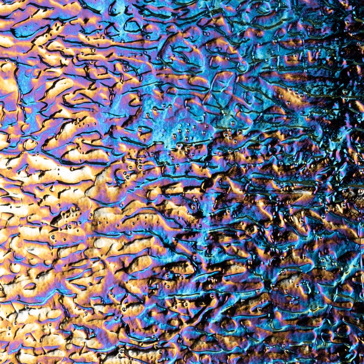 Black Opalescent, Granite Texture, Iridescent, rainbow, 3 mm, Fusible