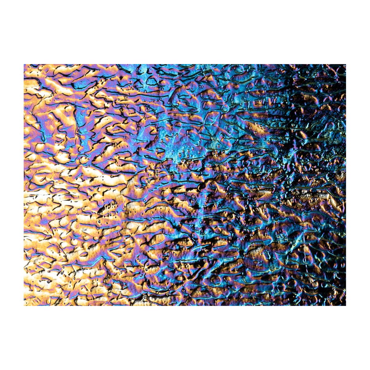 Black Opalescent, Granite Texture, Iridescent, rainbow, 3 mm, Fusible