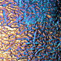 Black Opalescent, Granite Texture, Iridescent, rainbow, 3 mm, Color Sample, 2 x 2 in.