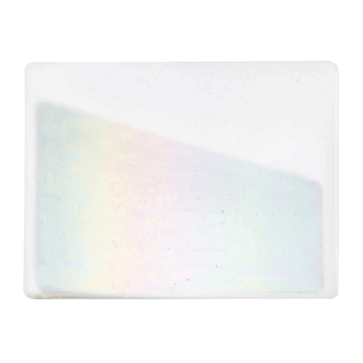 White Opalescent, Double-rolled, Iridescent, rainbow, 3 mm, Fusible