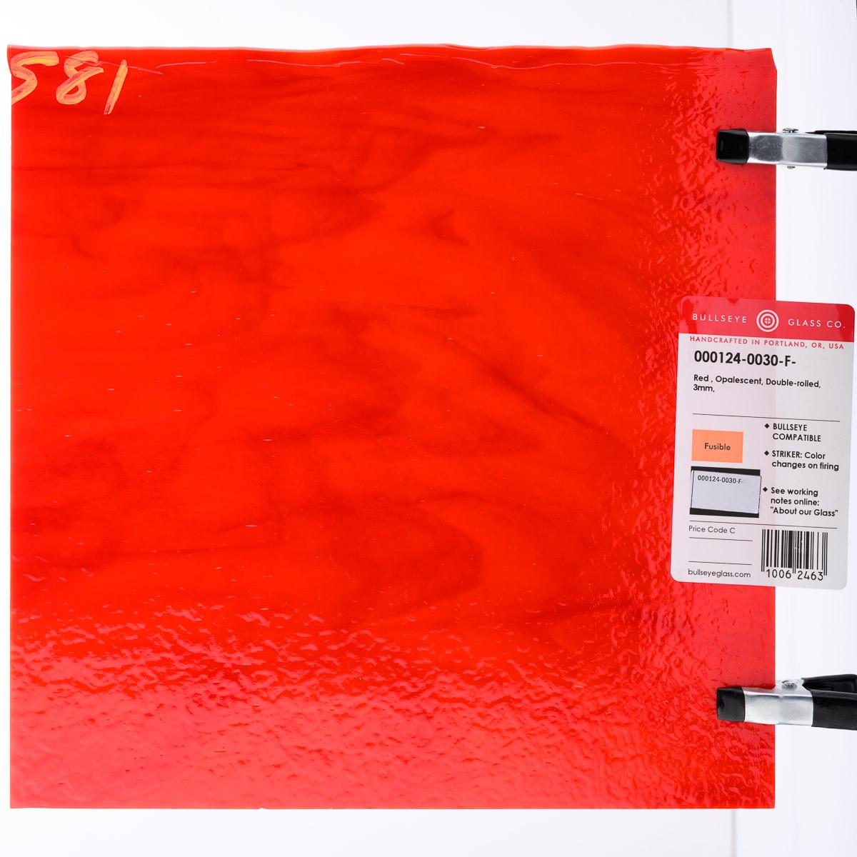 Red Opalescent, Double-rolled, 3 mm, Fusible