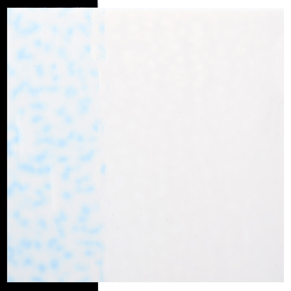 Lacy White Opalescent, Single-rolled, 3 mm, Color Sample, 2x2 in.