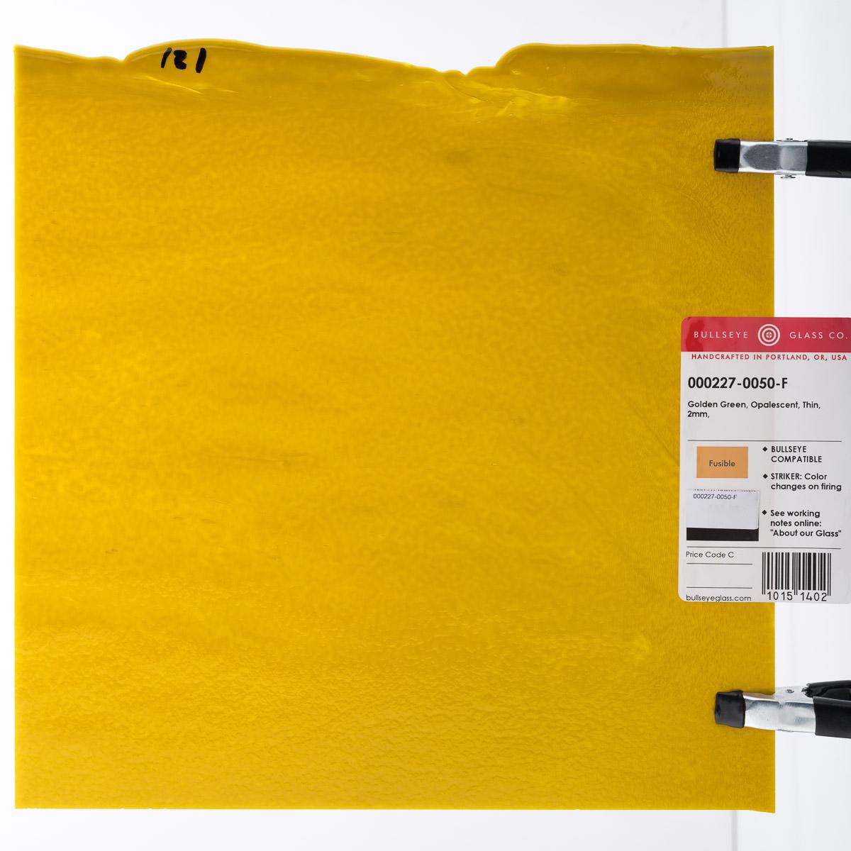 Golden Green Opalescent, Thin-rolled, 2 mm, Fusible