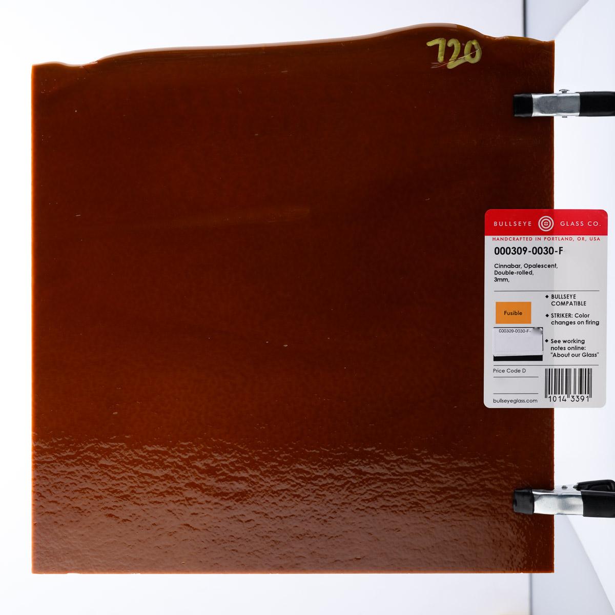 Cinnabar Opalescent, Double-rolled, 3 mm, Fusible