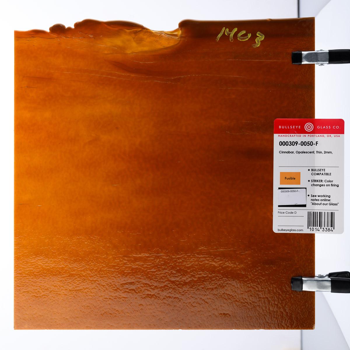 Cinnabar Opalescent, Thin-rolled, 2 mm, Fusible