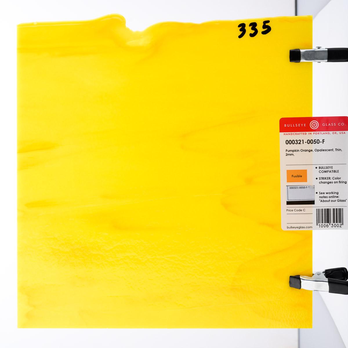 Pumpkin Orange Opalescent, Thin-rolled, 2 mm, Fusible