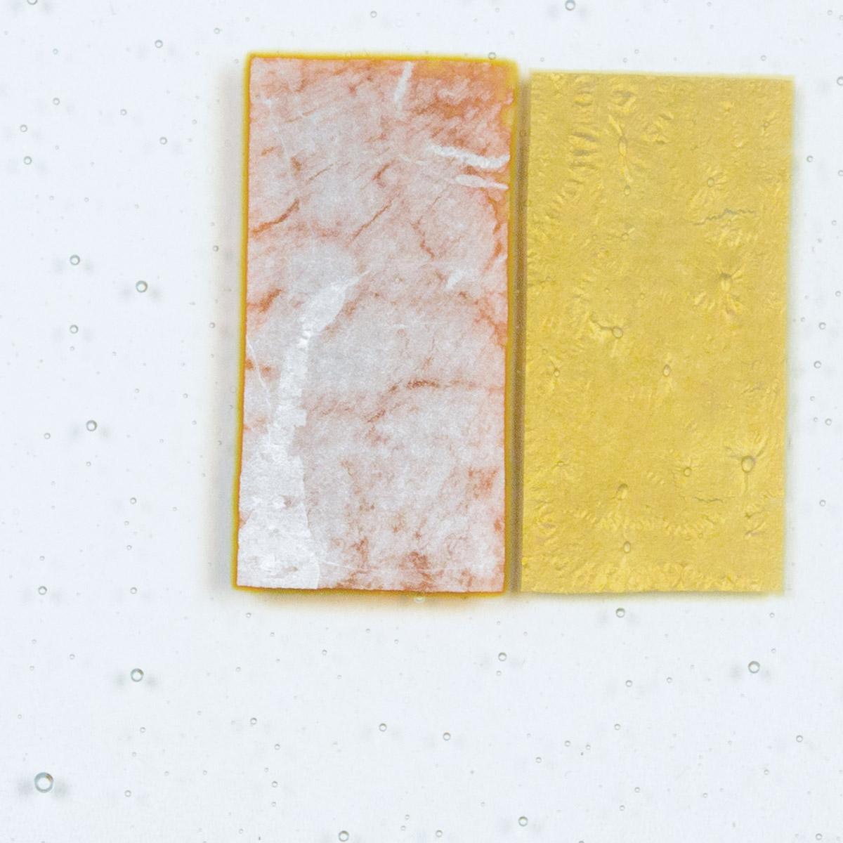 Alchemy Clear Transparent, Silver to Gold, Double-rolled, 3 mm, Color Sample, 2x2 in.