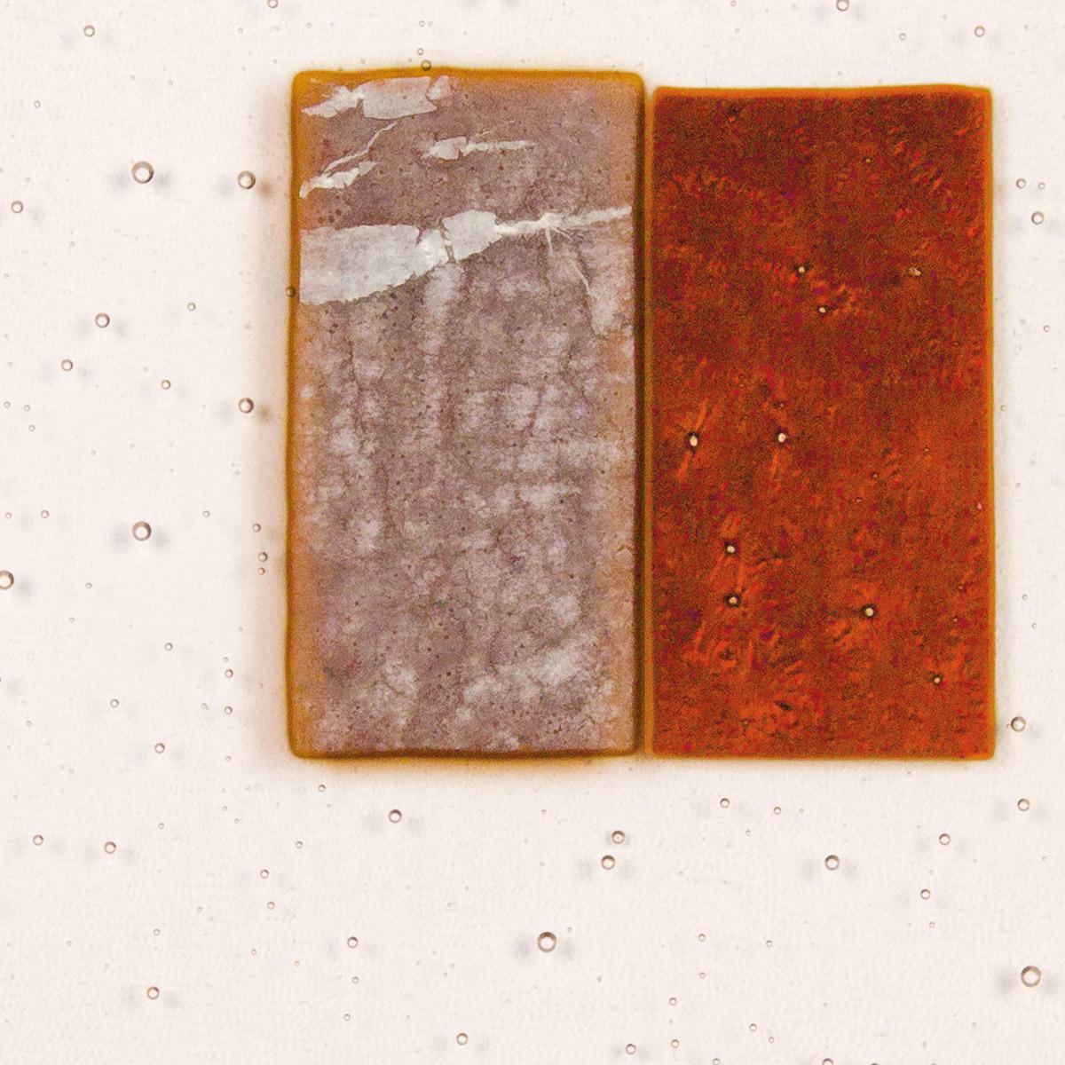 Alchemy Clear Transparent, Silver to Bronze, Double-rolled, 3 mm, Color Sample, 2x2 in.