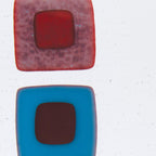 Red Reactive Clear Transparent, Double-rolled, 3 mm, Color Sample, 2 x 2 in.