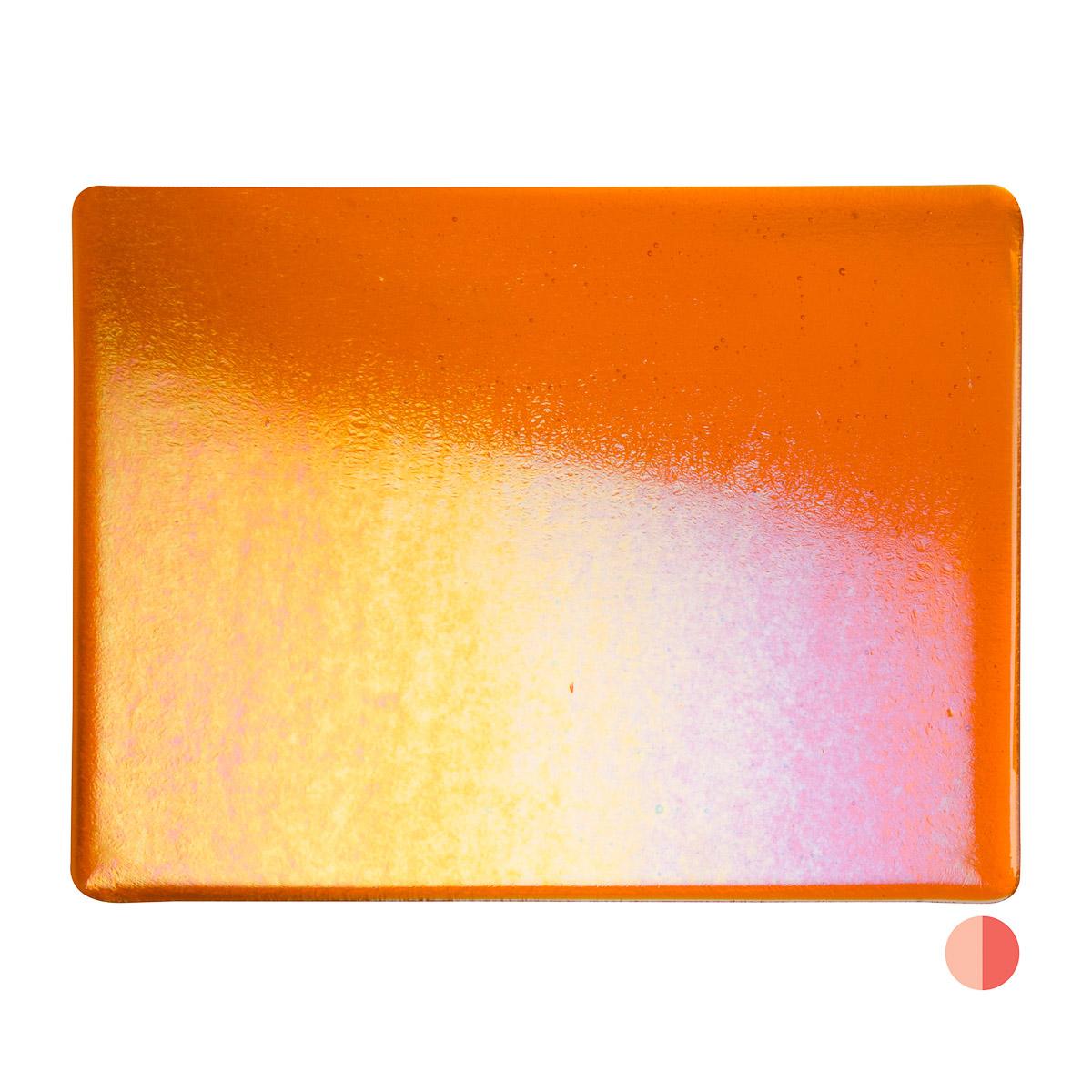 Light Orange Striker Transparent, Thin-rolled, Iridescent, rainbow, 2 mm, Fusible
