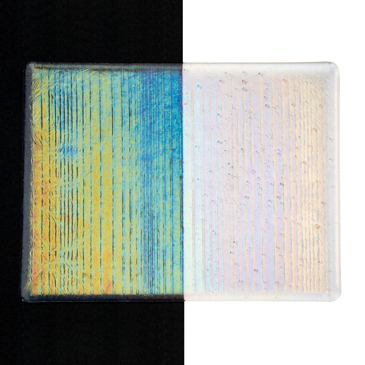 Clear Transparent, Accordion Texture, Iridescent, rainbow, 3 mm, Fusible