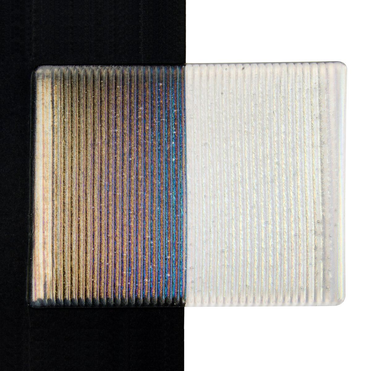 Clear Transparent, Prismatic Texture, Iridescent, rainbow, 3 mm, Fusible