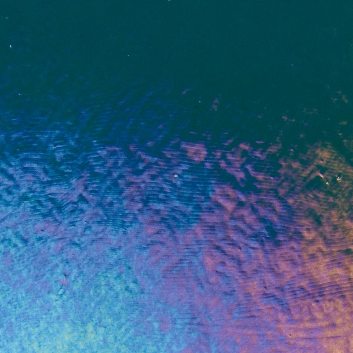 Aquamarine Blue Transparent, Double-rolled, Iridescent, rainbow, 3 mm, Color Sample, 2x2 in.