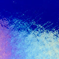 Deep Royal Blue Transparent, Double-rolled, Iridescent, rainbow, 3 mm, Color Sample, 2x2 in.