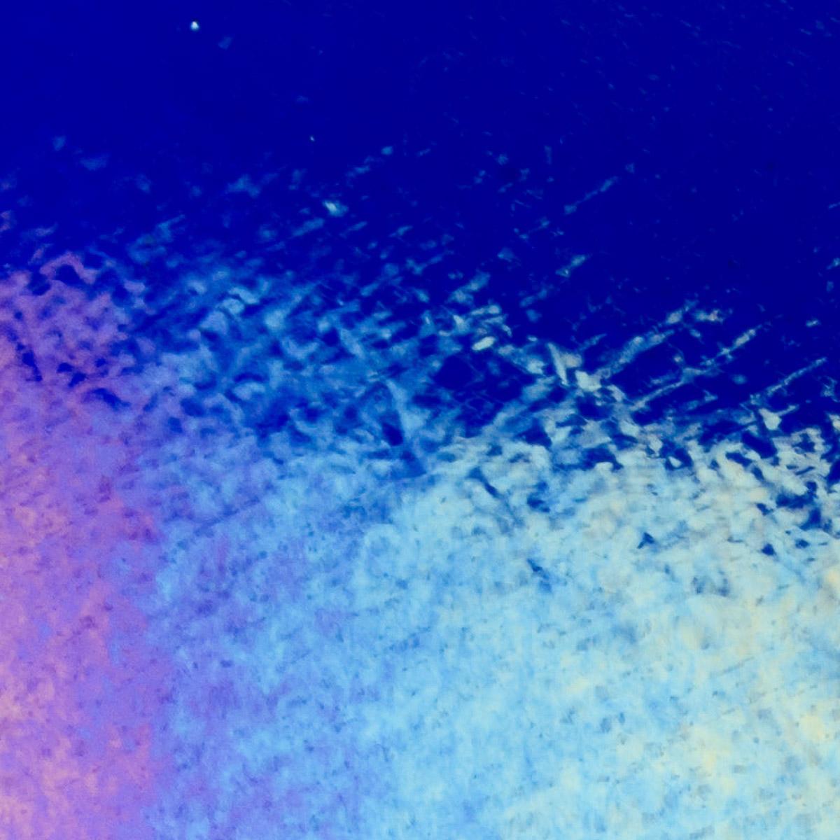 Deep Royal Blue Transparent, Double-rolled, Iridescent, rainbow, 3 mm, Color Sample, 2x2 in.