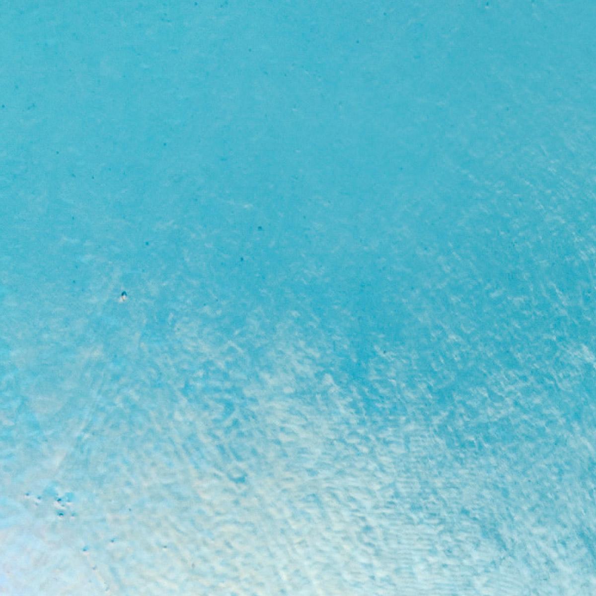 Turquoise Blue Transparent, Thin-rolled, Iridescent, rainbow, 2 mm, Color Sample, 2x2 in.