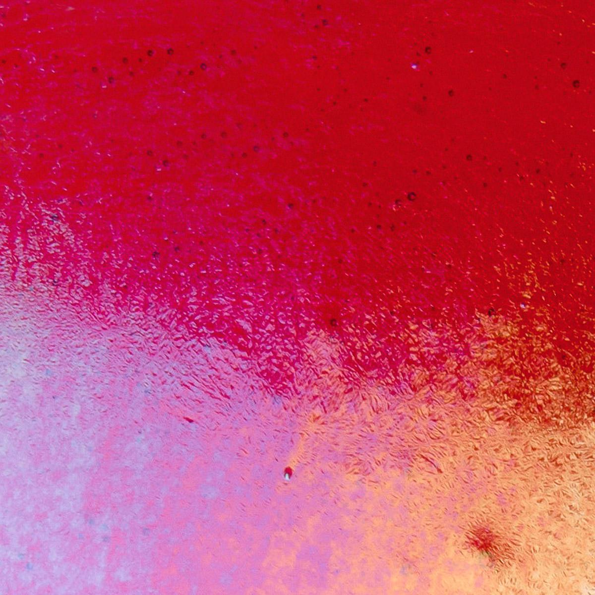 Red Transparent, Thin-rolled, Iridescent, rainbow, 2 mm, Color Sample, 2x2 in.