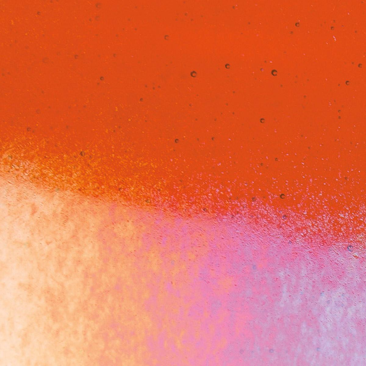 Orange Transparent, Double-rolled, Iridescent, rainbow, 3 mm, Color Sample, 2x2 in.