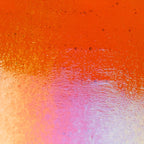 Orange Transparent, Thin-rolled, Iridescent, rainbow, 2 mm, Color Sample, 2x2 in.