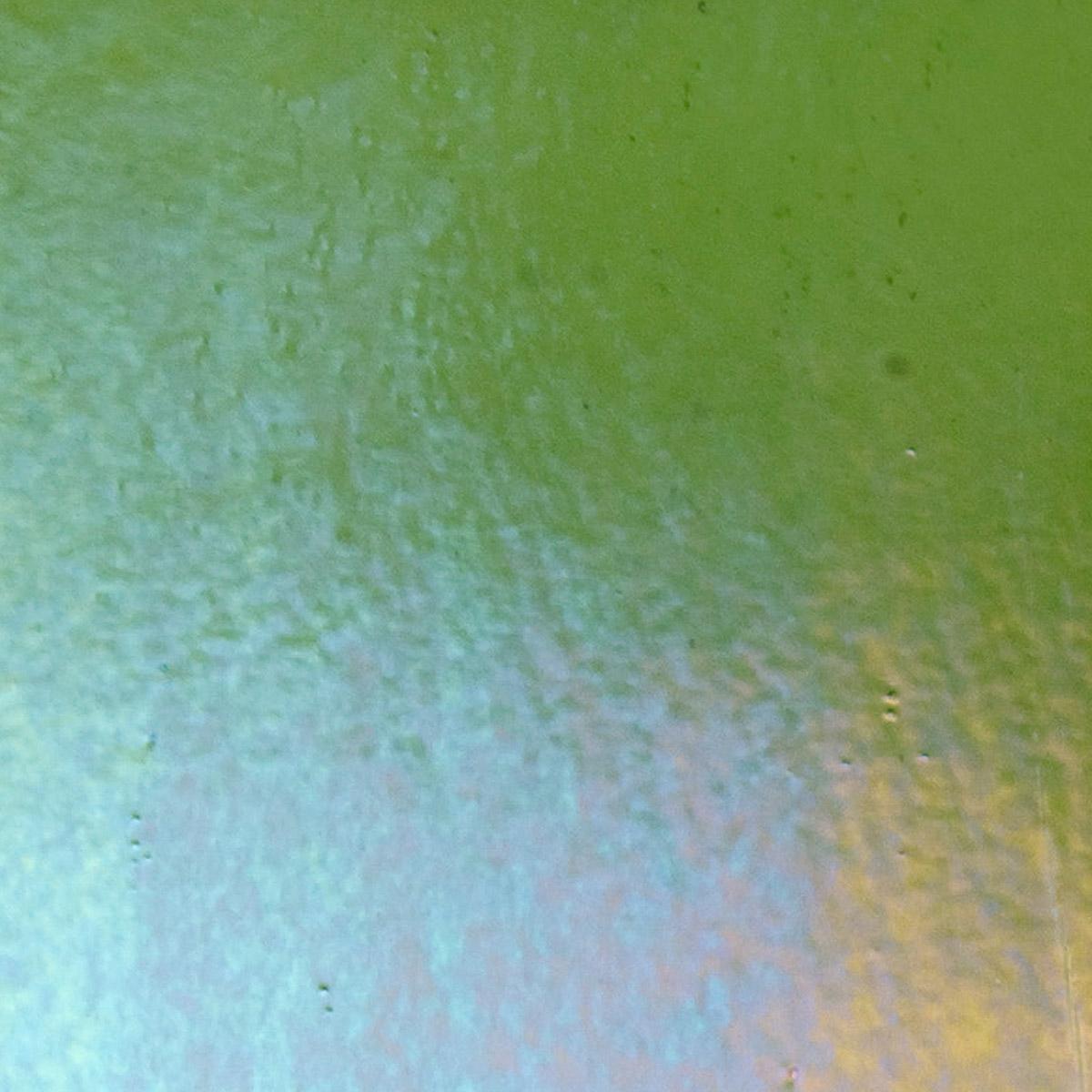 Olive Green Transparent, Thin-rolled, Iridescent, rainbow, 2 mm, Color Sample, 2x2 in.