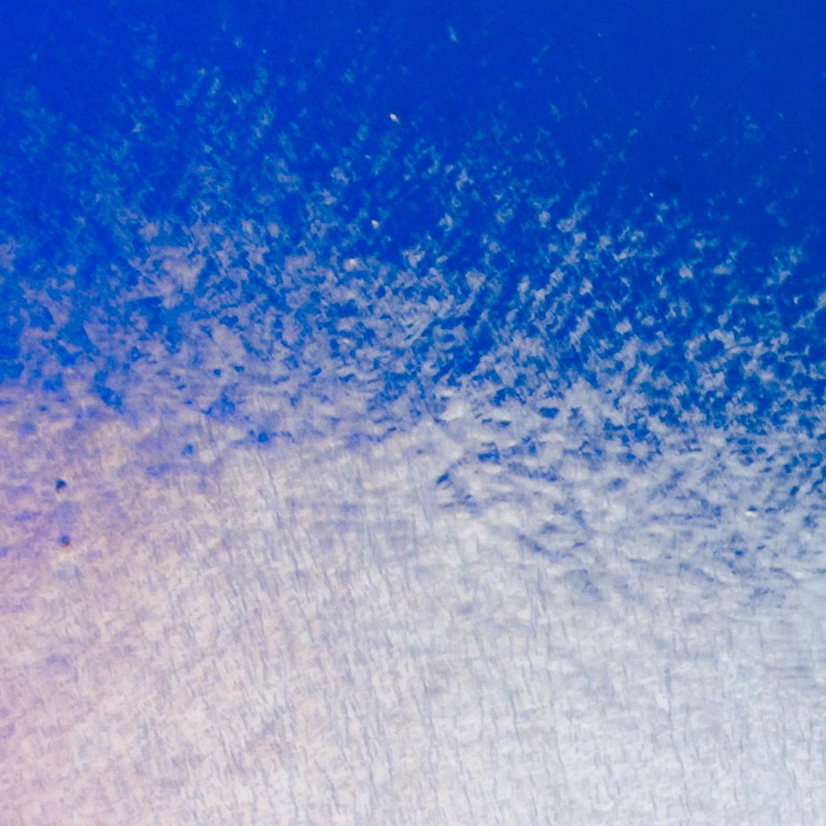 Caribbean Blue Transparent, Double-rolled, Iridescent, rainbow, 3 mm, Color Sample, 2x2 in.