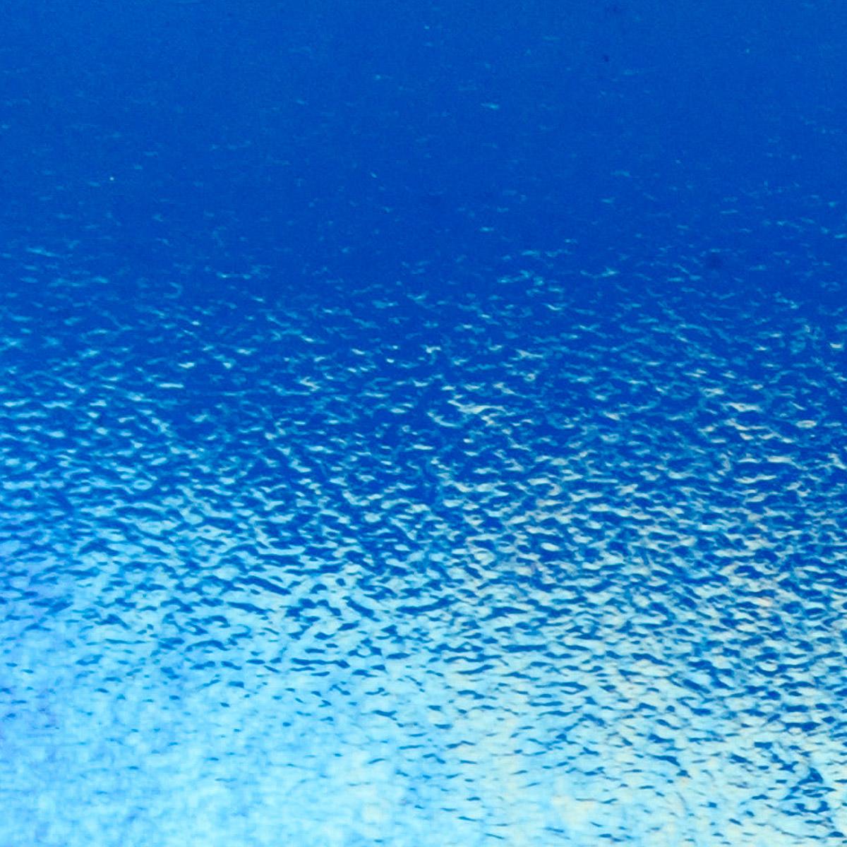 Caribbean Blue Transparent, Thin-rolled, Iridescent, rainbow, 2 mm, Color Sample, 2x2 in.