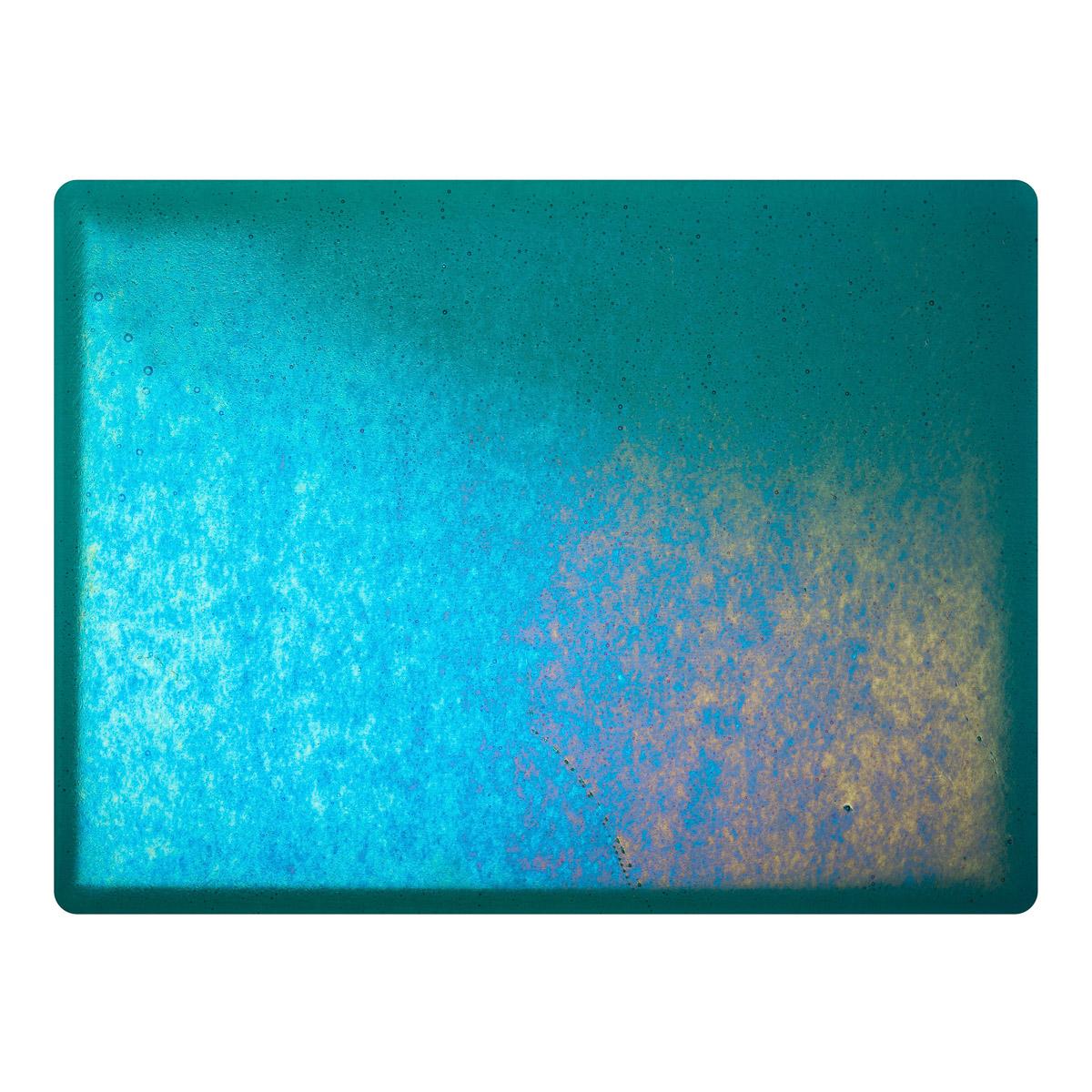 Peacock Blue Transparent, Double-rolled, Iridescent, rainbow, 3 mm, Fusible