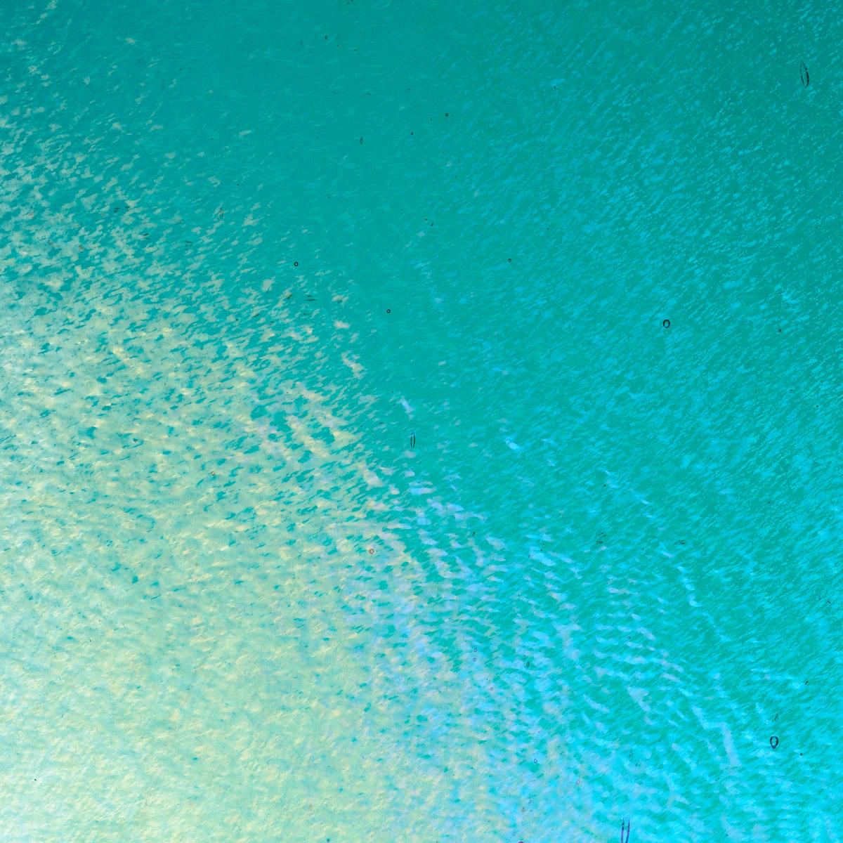 Peacock Blue Transparent, Double-rolled, Iridescent, rainbow, 3 mm, Color Sample, 2x2 in.