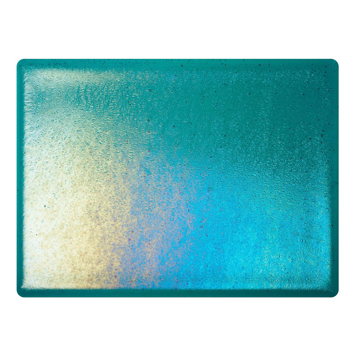 Peacock Blue Transparent, Thin-rolled, Iridescent, rainbow, 2 mm, Fusible