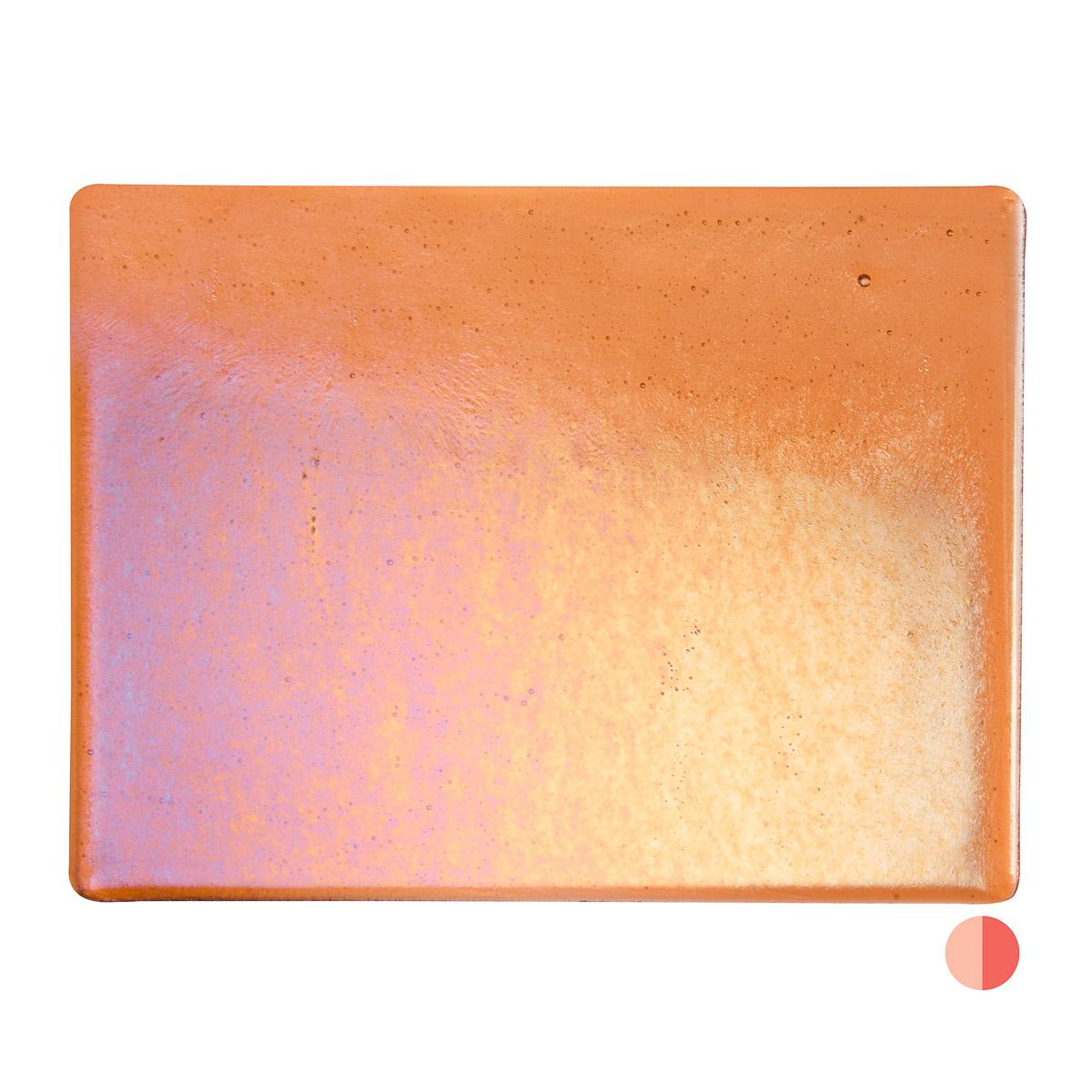 Light Coral Striker Transparent, Thin-rolled, Iridescent, rainbow, 2 mm, Fusible