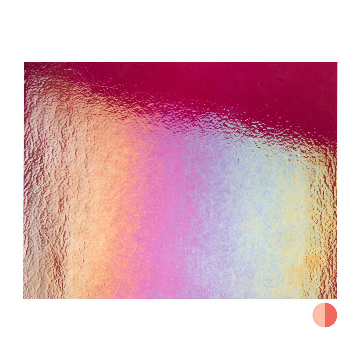 Cranberry Pink Transparent, Thin-rolled, Iridescent, rainbow, 2 mm, Fusible
