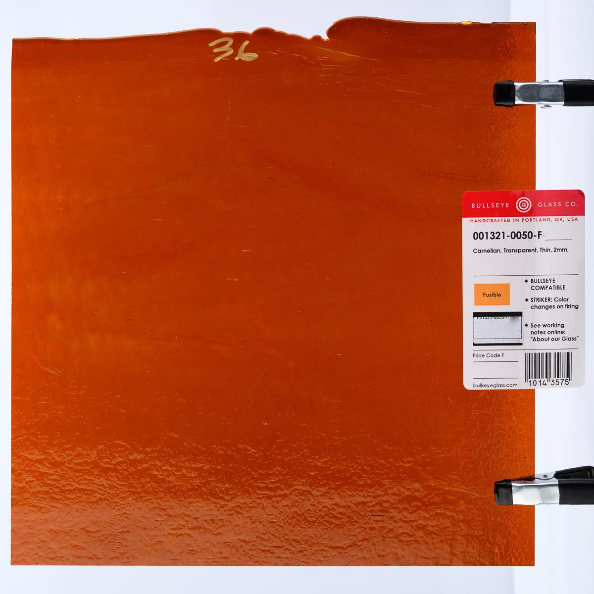 Carnelian Transparent, Thin-rolled, 2 mm, Fusible