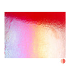 Garnet Red Transparent, Double-rolled, Iridescent, rainbow, 3 mm, Fusible
