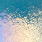 Steel Blue Transparent, Double-rolled, Iridescent, rainbow, 3 mm, Color Sample, 2 x 2 in.