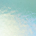 Light Aquamarine Blue Transparent, Double-rolled, Iridescent, rainbow, 3 mm, Color Sample, 2 x 2 in.