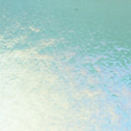 Light Aquamarine Blue Transparent, Double-rolled, Iridescent, rainbow, 3 mm, Color Sample, 2 x 2 in.