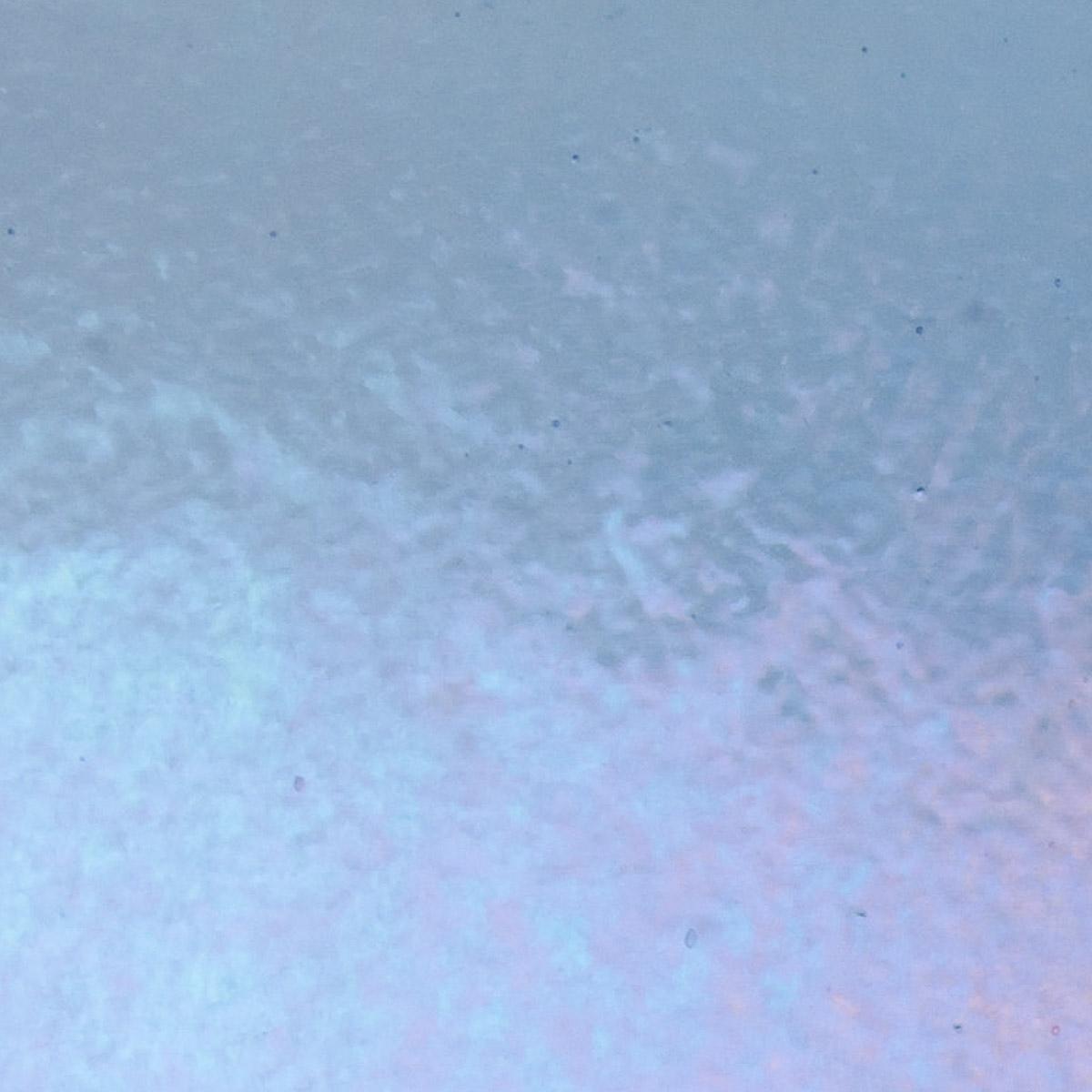 Light Sky Blue Transparent, Double-rolled, Iridescent, rainbow, 3 mm, Color Sample, 2 x 2 in.