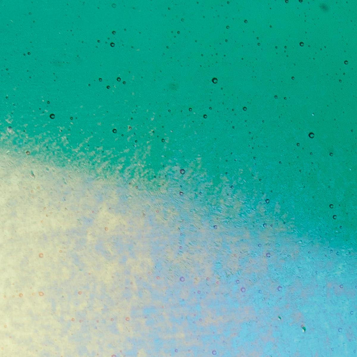 Emerald Green Transparent, Double-rolled, Iridescent, rainbow, 3 mm, Color Sample, 2 x 2 in.