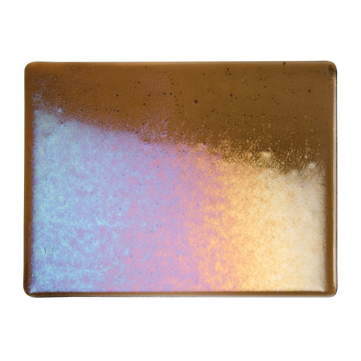 Tan Transparent, Double-rolled, Iridescent, rainbow, 3 mm, Fusible