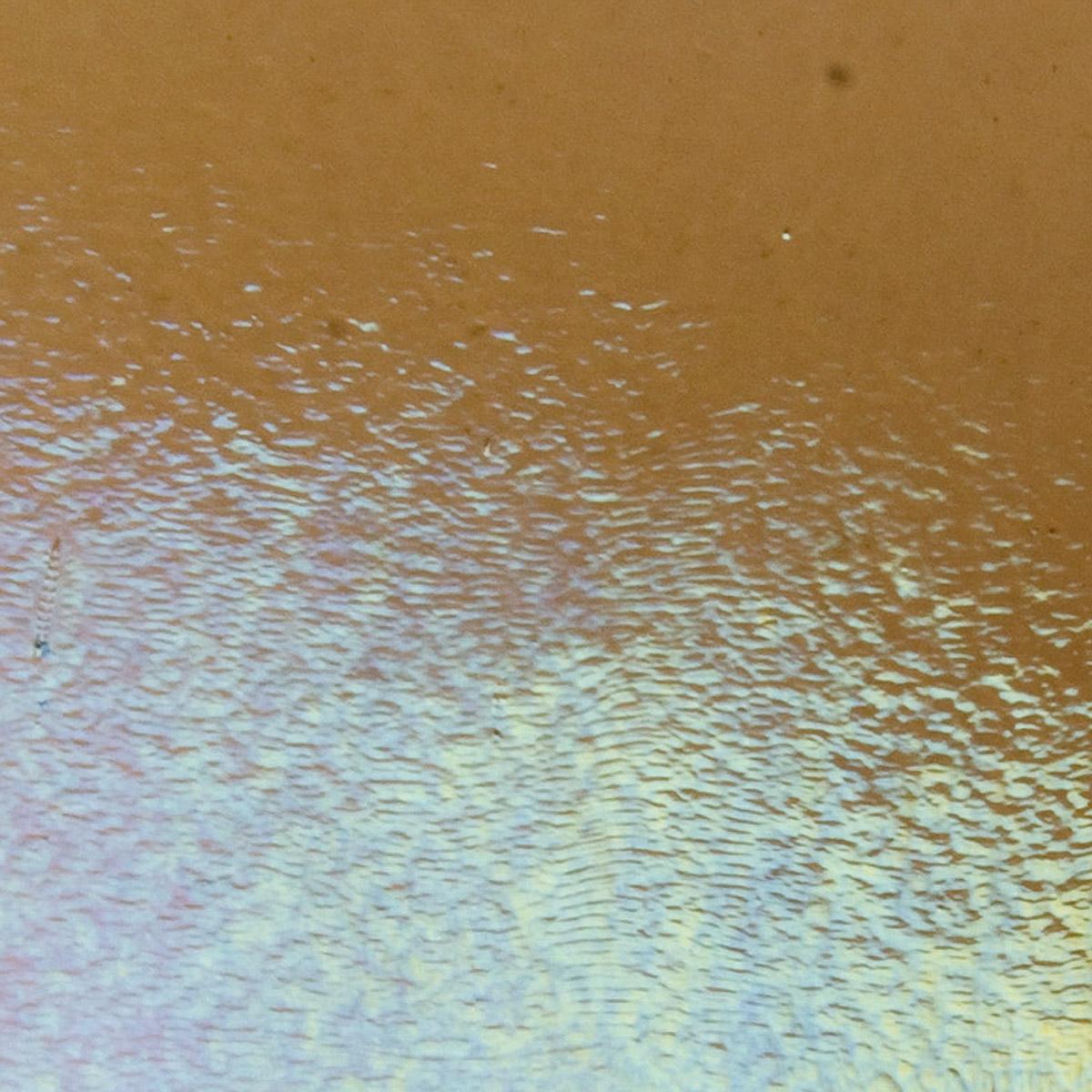 Tan Transparent, Thin-rolled, Iridescent, rainbow, 2 mm, Color Sample, 2 x 2 in.
