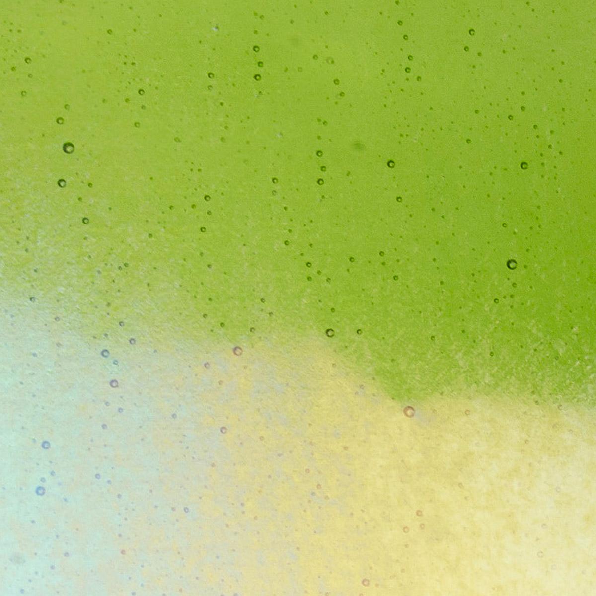 Spring Green Transparent, Thin-rolled, Iridescent, rainbow, 2 mm, Color Sample, 2 x 2 in.