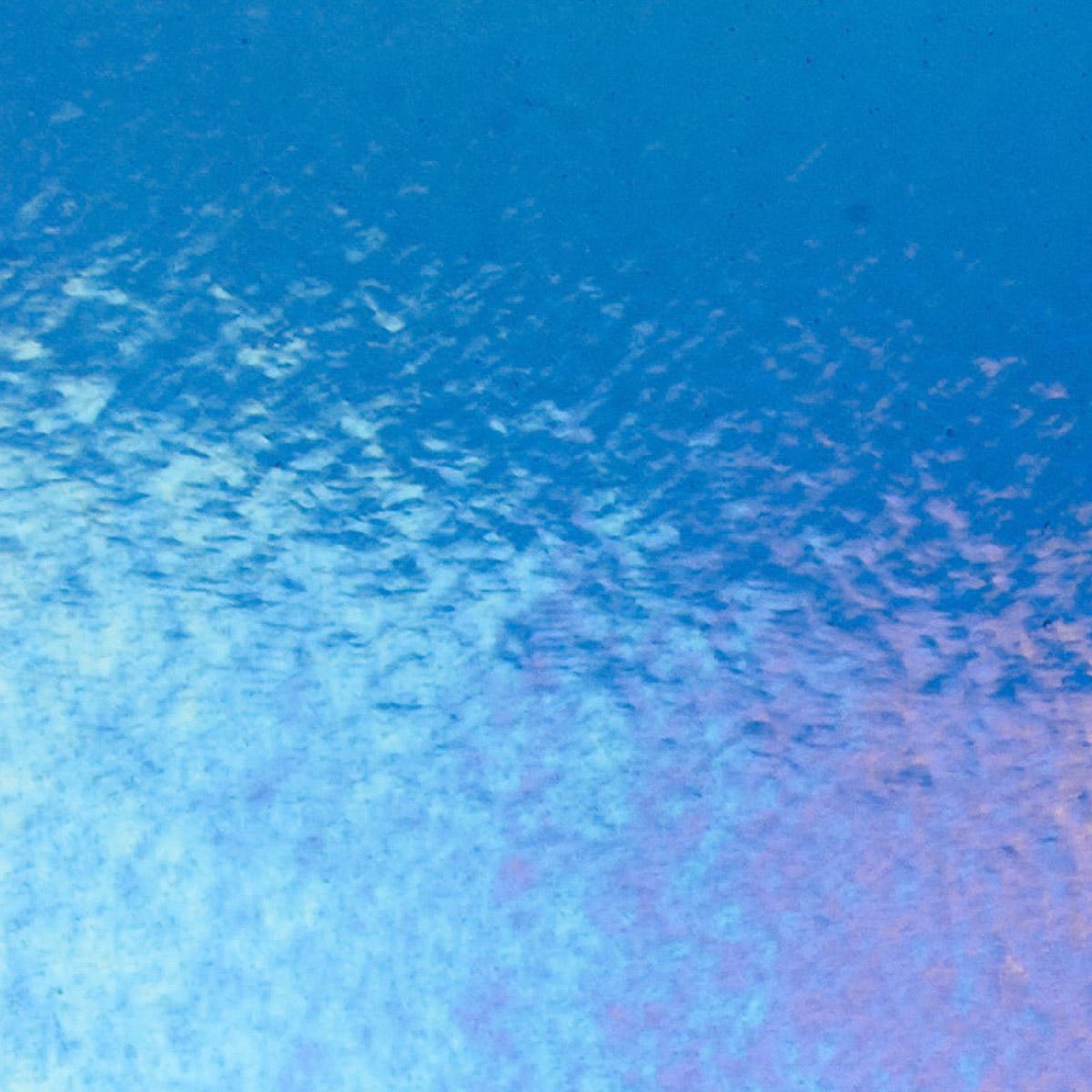True Blue Transparent, Double-rolled, Iridescent, rainbow, 3 mm, Color Sample, 2 x 2 in.